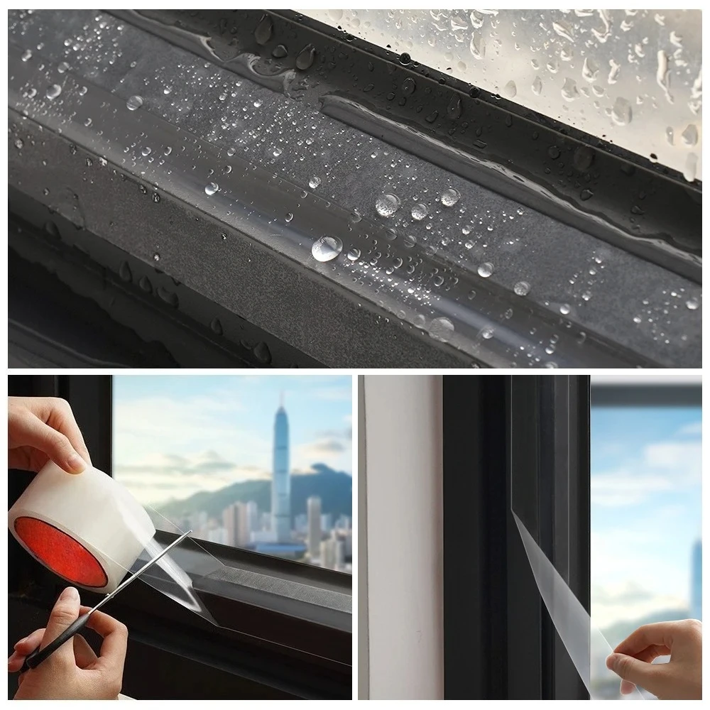 YITAPE Transparent Window Weatherproof Sealing Tape 20M Waterproof Self Adhesive Door Seal Strip for Insulation Ventilation