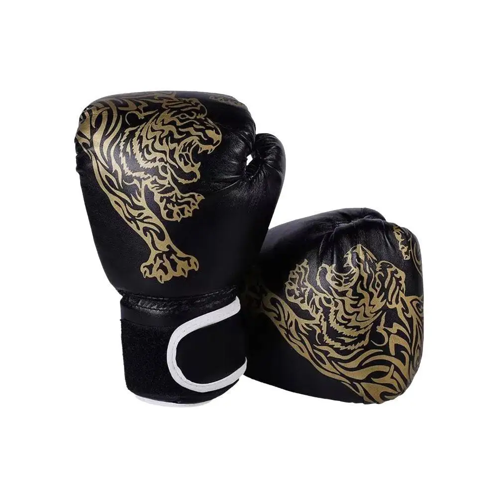 Guantoni da boxe per bambini bambini punzonatura Training Sparring comodi guanti da combattimento regolabili protezione per le mani nera