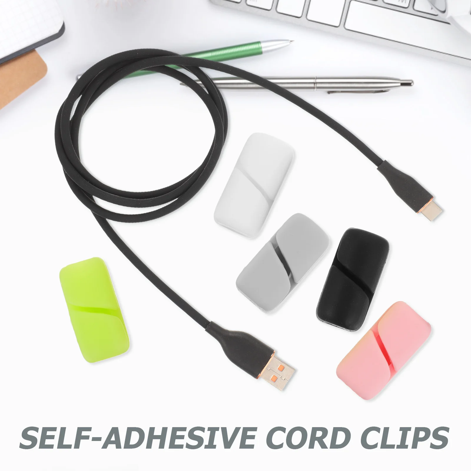

12Pcs Cable Holder Self-Adhesive Clips Silicone Wire Organizers Cable Management for Desk Use Self-Adhesive Cord Clips