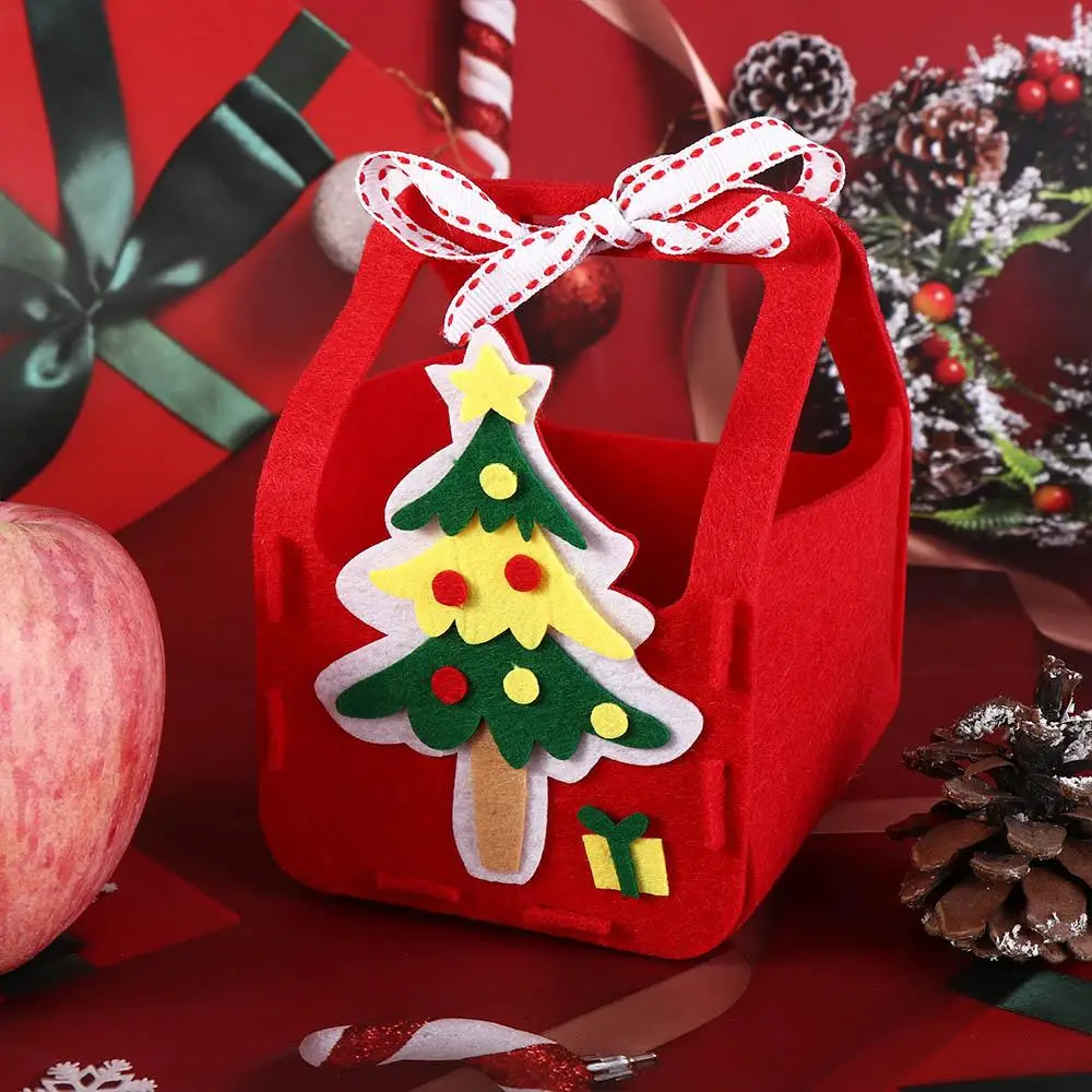 Non-woven Fabric DIY Xmas Candy Bag Christmas Tree House Decoracion DIY Christmas Bag Kriss Kringle Snowman