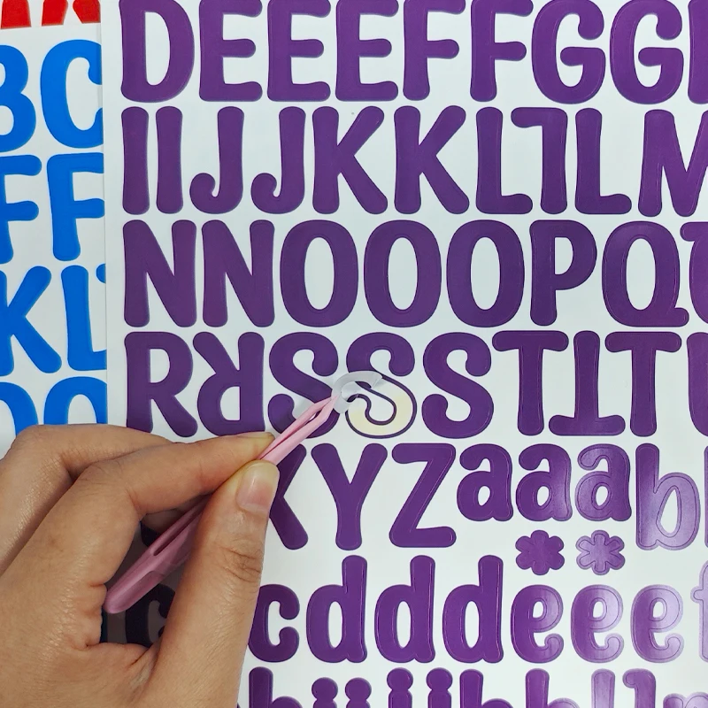 12 ورقة ملونة الإنجليزية أبجدية رقمية ملصقات الفينيل ذاتية اللصق بخط اليد الخط مقاوم للماء أرقام صندوق البريد علامة ملصق لعبة