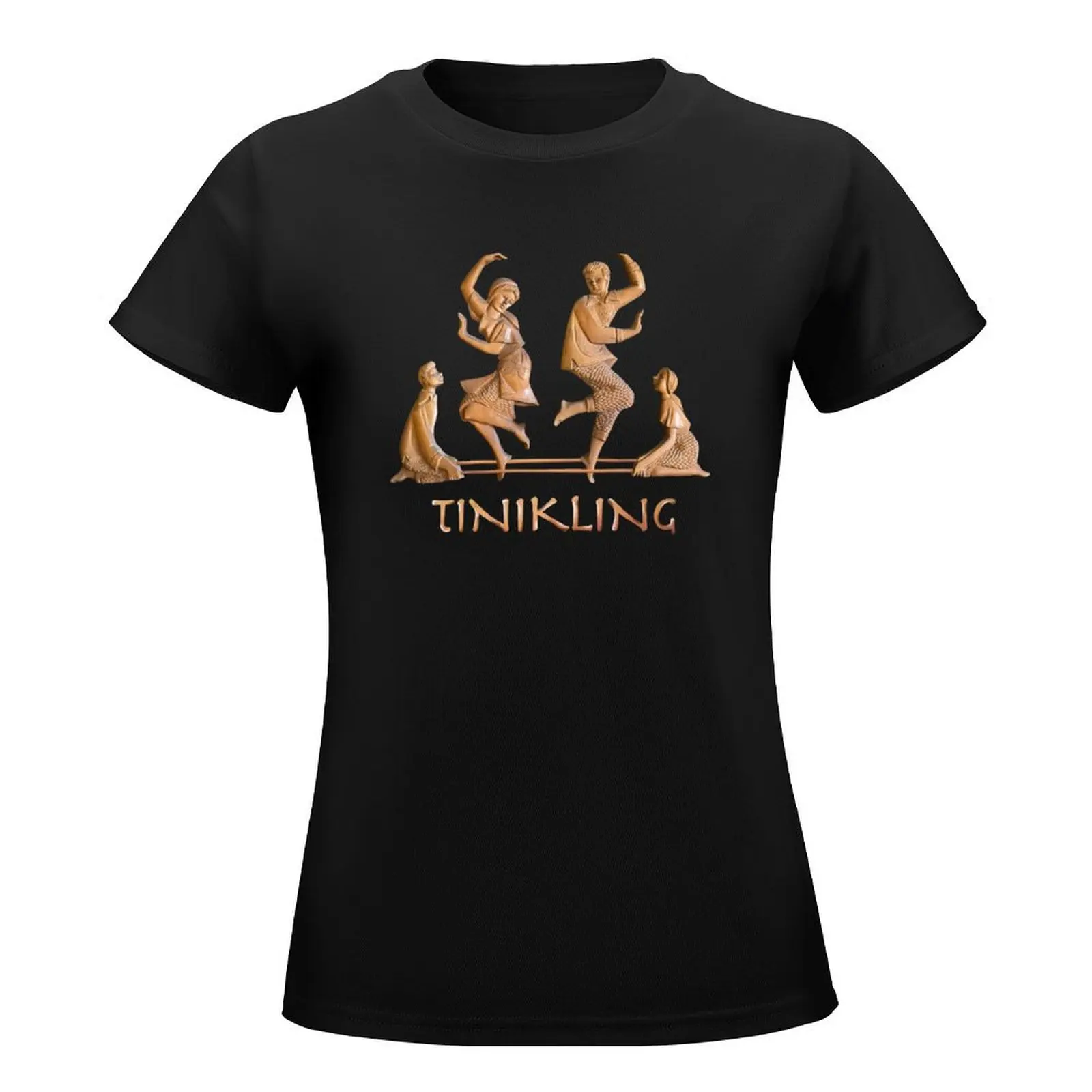 Tinikling Wooden Carving T-Shirt customs summer clothes new edition t shirts for Women