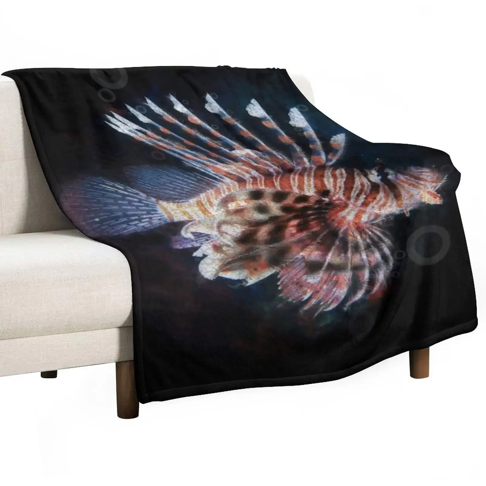 

Red Lionfish Throw Blanket Soft Plush Plaid Tourist Blankets