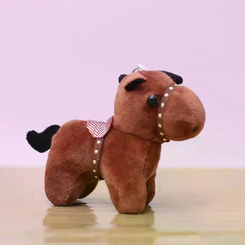 1Pcs Horses Plush Hanging Decor ​​Stuffed Animal Horse Key Ring Cute Pony Doll Backpack Ornaments Pendant Kids Toy