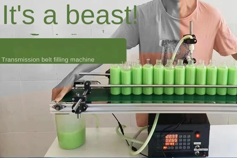 Assembly Line Conveyor Belt Small Automatic Quantitative Liquid Filling Machine Edible Oil Soybean Milk Beverage Liquor Laundry