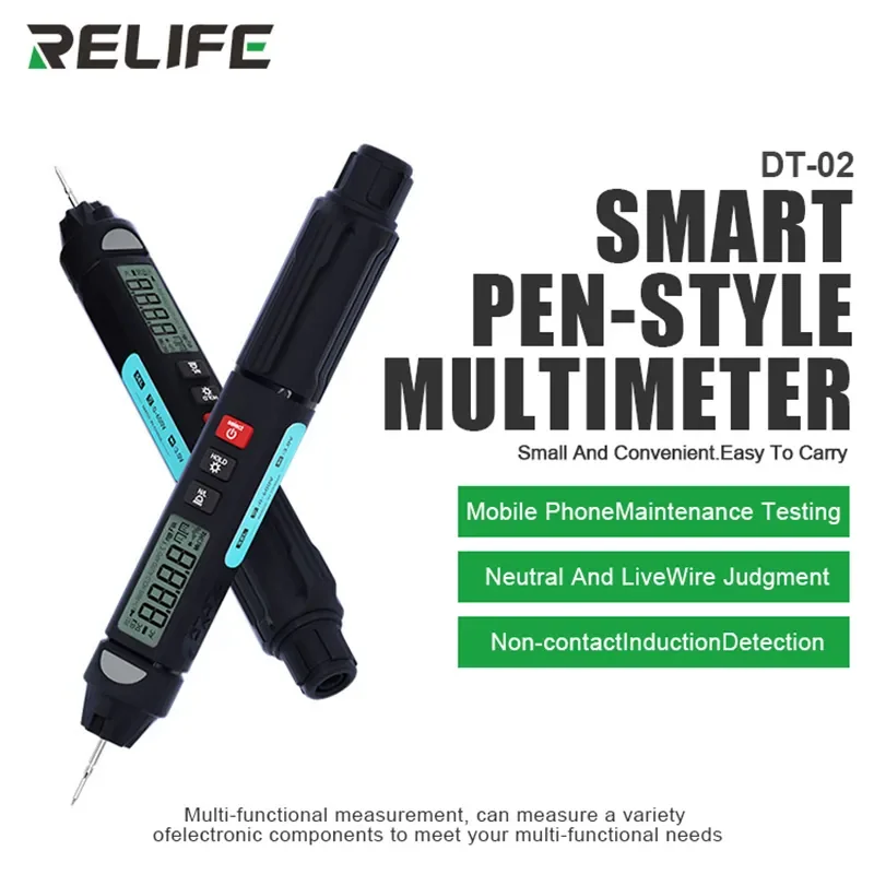 RELIFE DT-02 Multifunctional Mini Smart Pen Multimeter DC AC Voltage Tester For Mobile Phone Maintenance Test Repair Tools