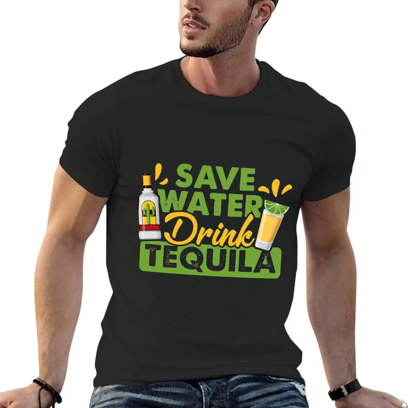 Save Water Drink Tequila T-Shirt oversized sublime t shirt for men