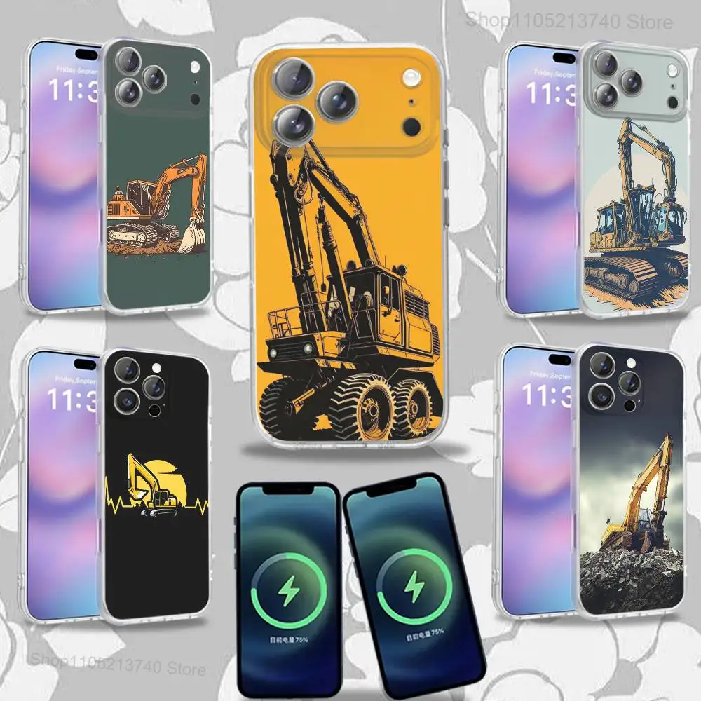 

Caterpillares cool T-TruckS Phone Case For iPhone 16,14,11,17,13,15,12,Air,Plus,Pro,Max,E,Mini Frosted for MagSafe Magnetic