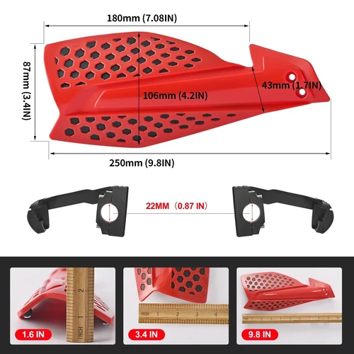 Imagen 2 del producto Protectores de mano para motocicleta de 22MM, Protector de manillar, protección de manos para KTM SUZUKI HONDA YZ YAMAHA Pit Dirt Bike ATV Mot