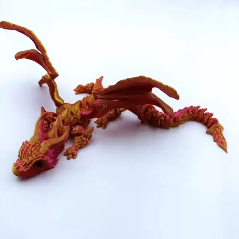 Neuer 3D-gedruckter Wyvern-Drache mit Flügeln, Simulationsmodell, Geschenk, bewegliche Drachen, Fidget-Drachen, Desktop-Ornamente