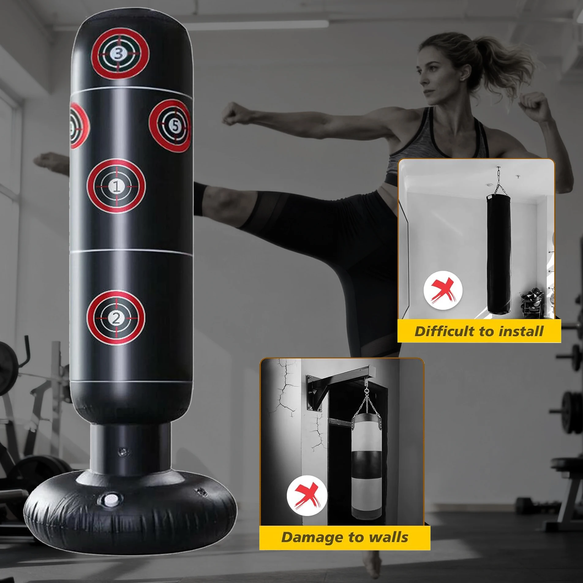 어린이용 자립형 풍선 펀치백 - 160cm 자립형 풍선 펀치백 (풋 펌프 포함) - MMA 가라테 K