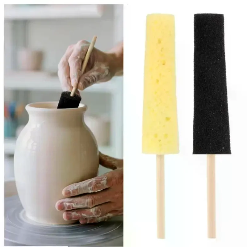 Latest 1/2PCS Pottery Pull Blank Tool Water Absorbing Sponge Stick DIY Ceramic Handicraft Blank Finishing Replenish Water Tool