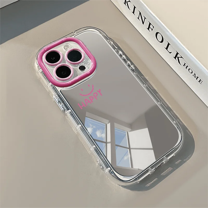 Minimalistische Love Air Cushion Spiegel-Handyhülle für iPhone 17 15 14 16 Pro Max 13 12 11 Pro XR XS 7 8 Plus 17Air INS Girl Cover – Detail 13