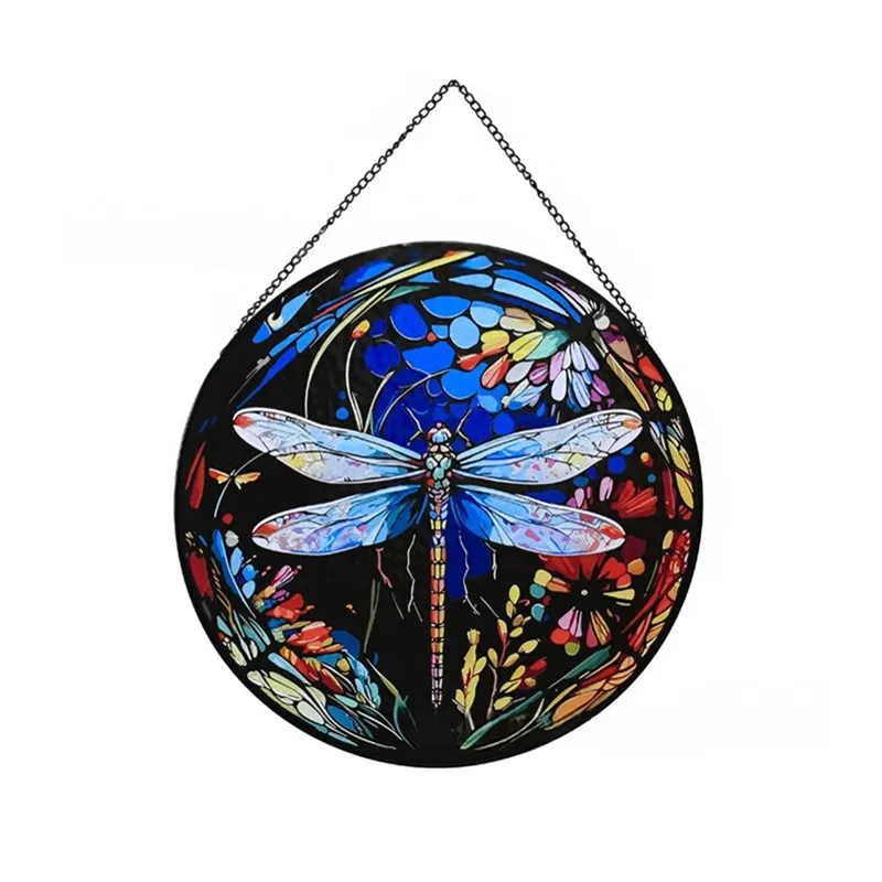 

New Stained Glass Ornaments Dragonfly Glass Ornaments Home Decorations Balcony Ornaments Holiday Gifts