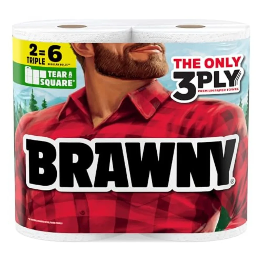 

Tear-A-Square 3-Ply Paper Towels, = 6 Regular, Strong, Absorbent, and Durable with 3 Sheet Sizes Quarter, Half, Full