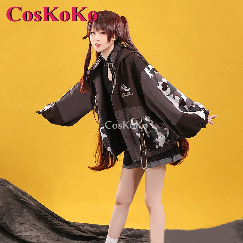 CosKoKo Hu Tao Cosplay Anime Game Genshin Impact Costume Fashon Sweet Daily coat Women Halloween Party Role Play Clothing S-XL