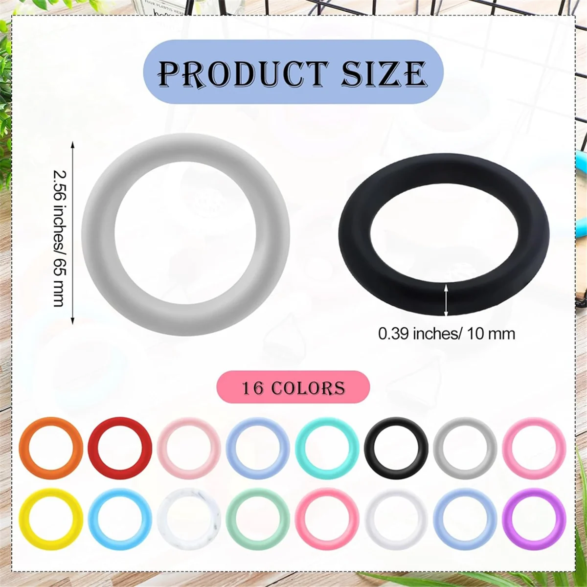 

32 шт. силиконовые уплотнительные кольца из бисера 65 мм круглая силиконовая петля с 2 отверстиями для DIY брелок ожерелье браслет изготовление ювелирных изделий