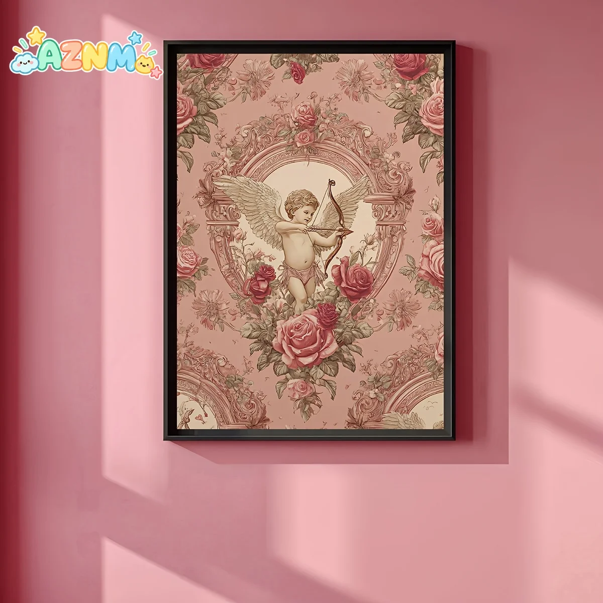 1pc Frameless Cupid & Cherub Angel Waterproof Canvas - Vintage Romantic Wall Art Suitable for Living Room, Bedroom, Kitchen,