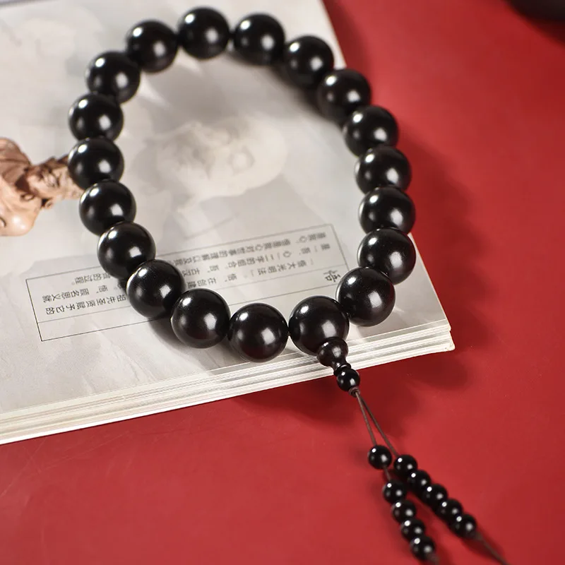Buddhist Rosary Ebony Purple Sandalwood Handheld Car Hanging Rearview Mirror Wooden Pendant Bracelet