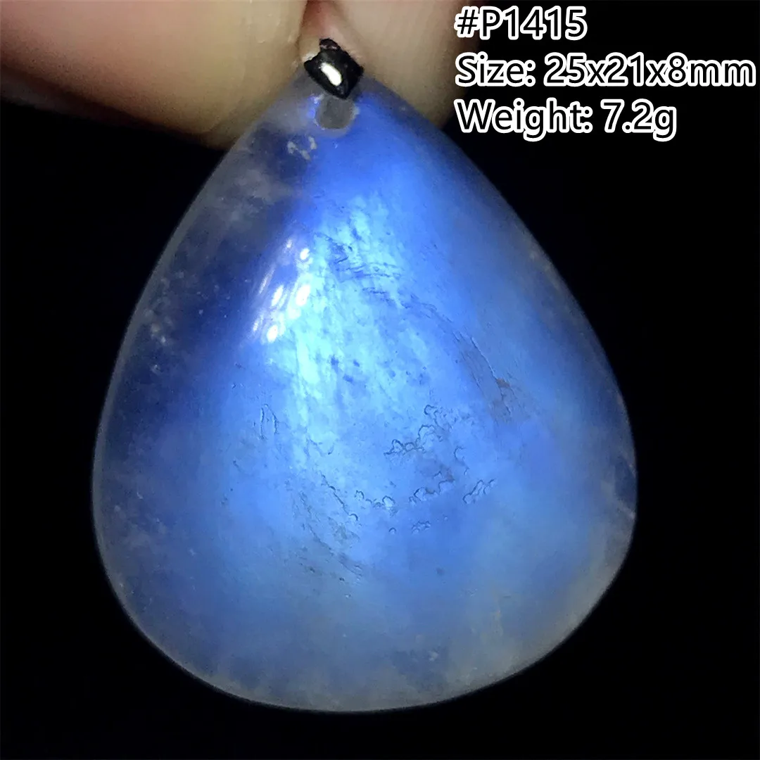 

Natural Moonstone Necklace Pendant For Women Man Love Beauty Gift Crystal Silver Beads Blue Light Gemstone Jewelry AAAAA