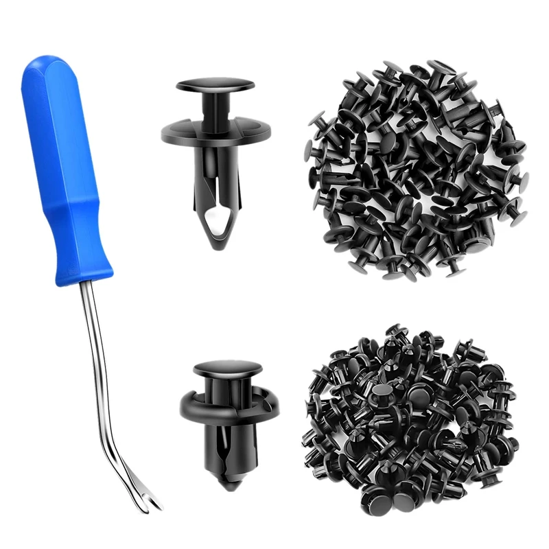 Hot-A80P-150 pièces attaches de pare-chocs de Type poussoir Clips à rivets-2 tailles Clips et fixation automatiques universels pour Clips de garde-boue de pare-chocs remplacement