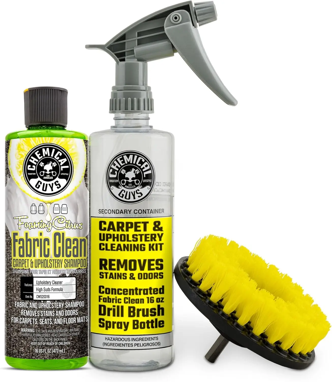 

Foaming Citrus Fabric Cleaner Kit - Stain & Odor Remover for Upholstery, Mats & Carpets, Deep Cleans with Fresh Scent, 16 fl oz