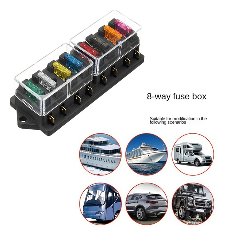 8-Way Car Medium Insert Fuse Box Multi-Way Overload Modified Base Junction Box Multi-Way Insurance Box Mp