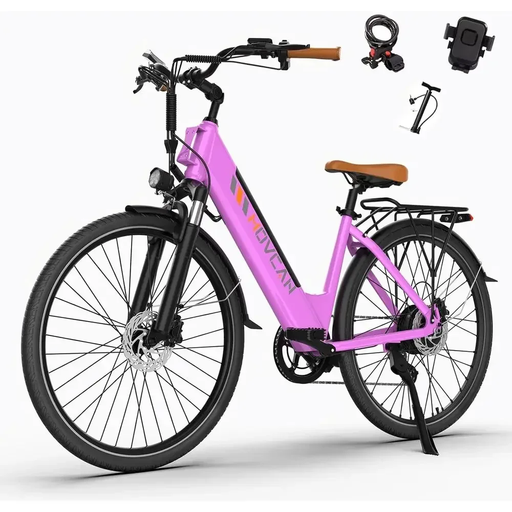 1000W 28MPH Electric City Cruiser Bike, 48V 13Ah Battery, 7-Speed, Dual Disc Brakes, Ideal for Adults