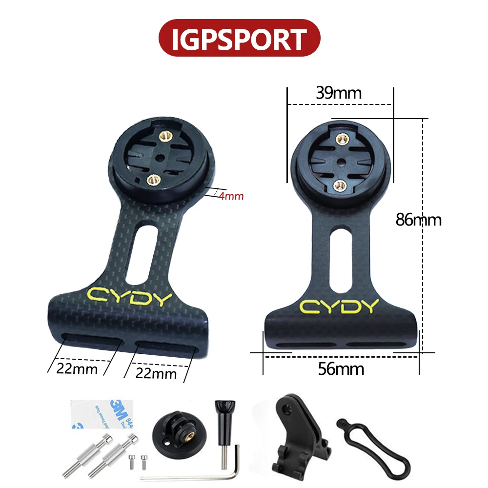 CYDY Carbon 3K Rennrad-Computerhalterung für Garmin, Bryton, Wahoo, Magene, Xoss, IGP Edge Lenker-Faserhalterung Fahrrad-Zubehör