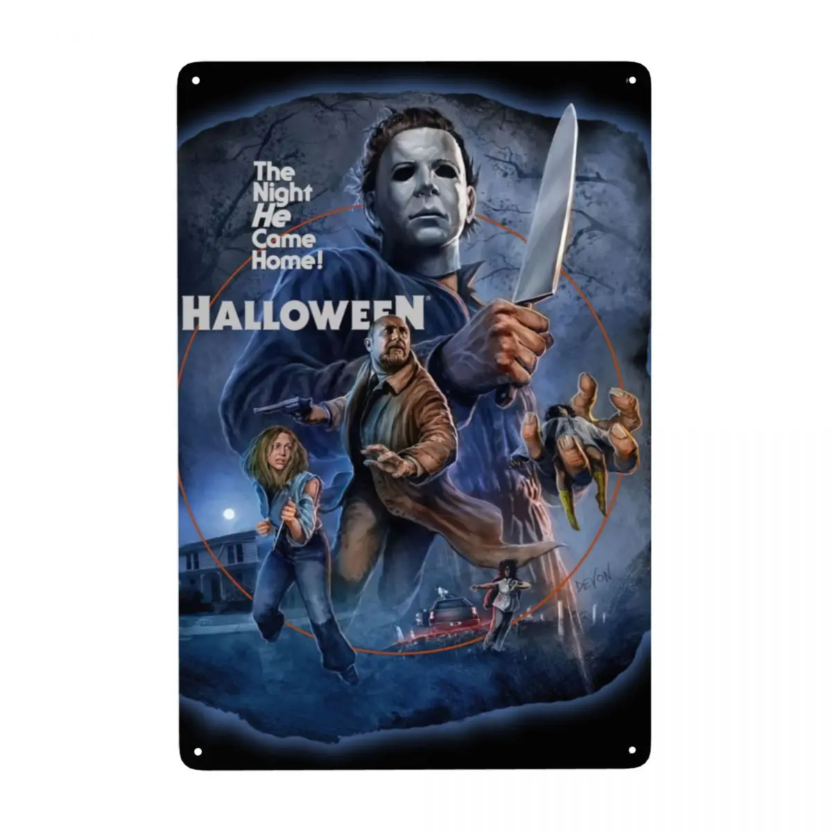 مايكل مايرز هالوين فيلم الرعب القاتل التسلسلي علامة معدنية القصدير علامات الزخرفية لويحات الحانات نادي رجل الكهف بار جدار ديكور فني #1