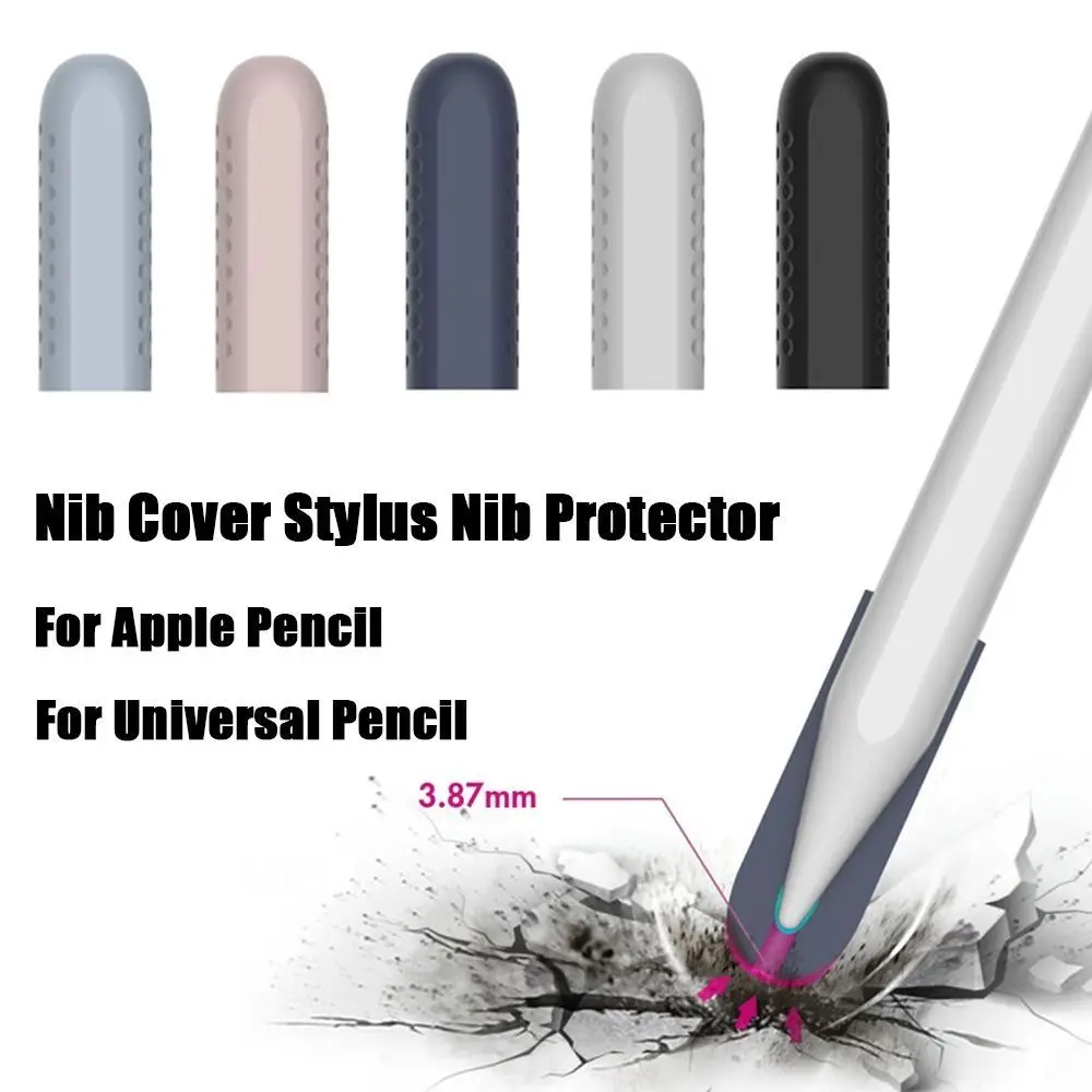Soft Silicone Stylus Tip Protector Grip Texture Rounded Top Stylus Nib Wear Resistant Hollow Sleeve for Apple Pencil Universal