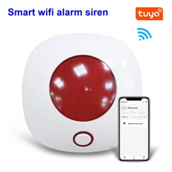 Smart Tuya Protection Siren Strobe Light Sensor WIFI Sound Light Alarm Siren Safety 110dB Home Alarm Security System EU Plug