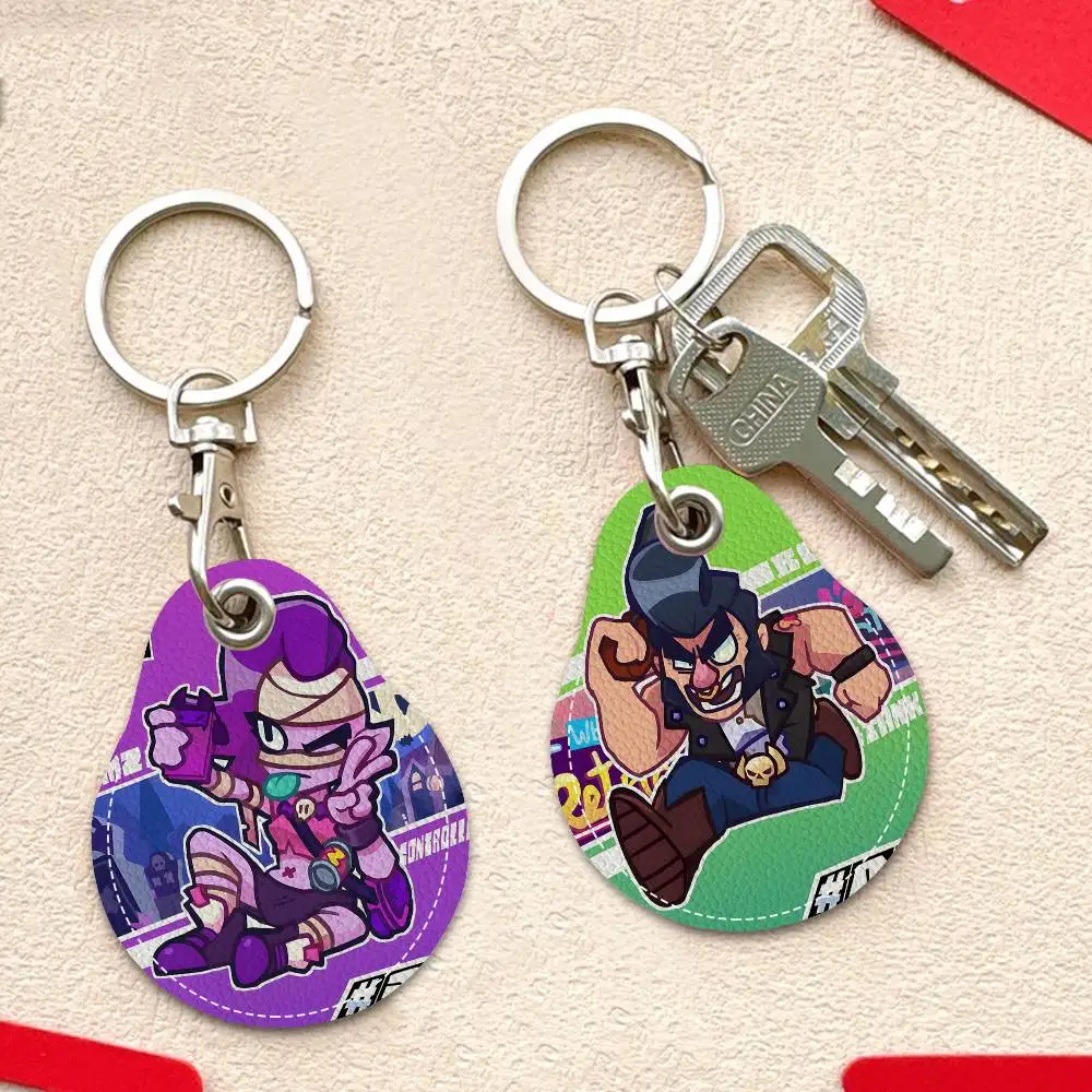 Game Brawl S-stars PU Card Holder Keychain Key Ring Door Lock Access Tags Card Case Keychain Access Card Key Tag Ring - view 3