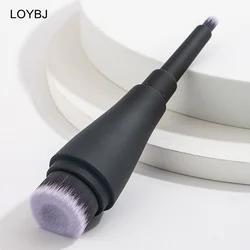 LOYBJ Flat Head Fluted Foundation Brush Powder Liquid Foundation Cream Concealer Brush Doule Head Cosmetic Makeup Brush with Cap