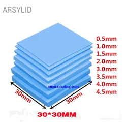 Coussretours thermique en silicone, haute qualité, épaisseur variée, conductivité thermique, dissipateur thermique CPU GPU, refroidissement conducteur, 3.6W, 30x30mm