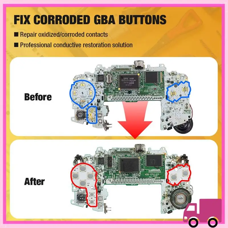 Compact For GBA Membrane Button Tactile Upgrade Modify Kit With Screwdriver Kit For GBA Console Replacement Repairs Accessories