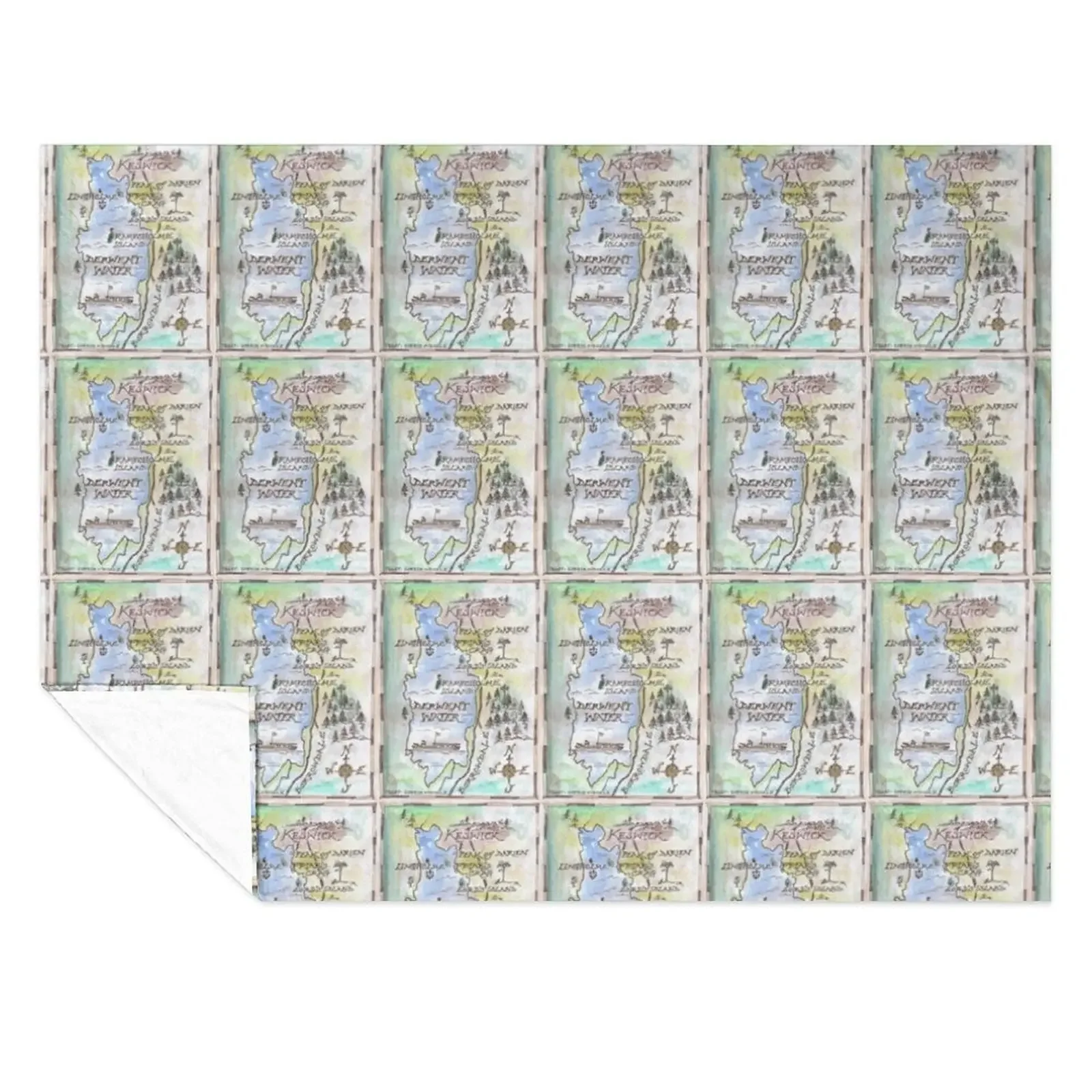 

Swallows and Amazons map of Derwentwater by Sophie Neville - Throw Blanket for babies anime funny gift Luxury Thicken Blankets