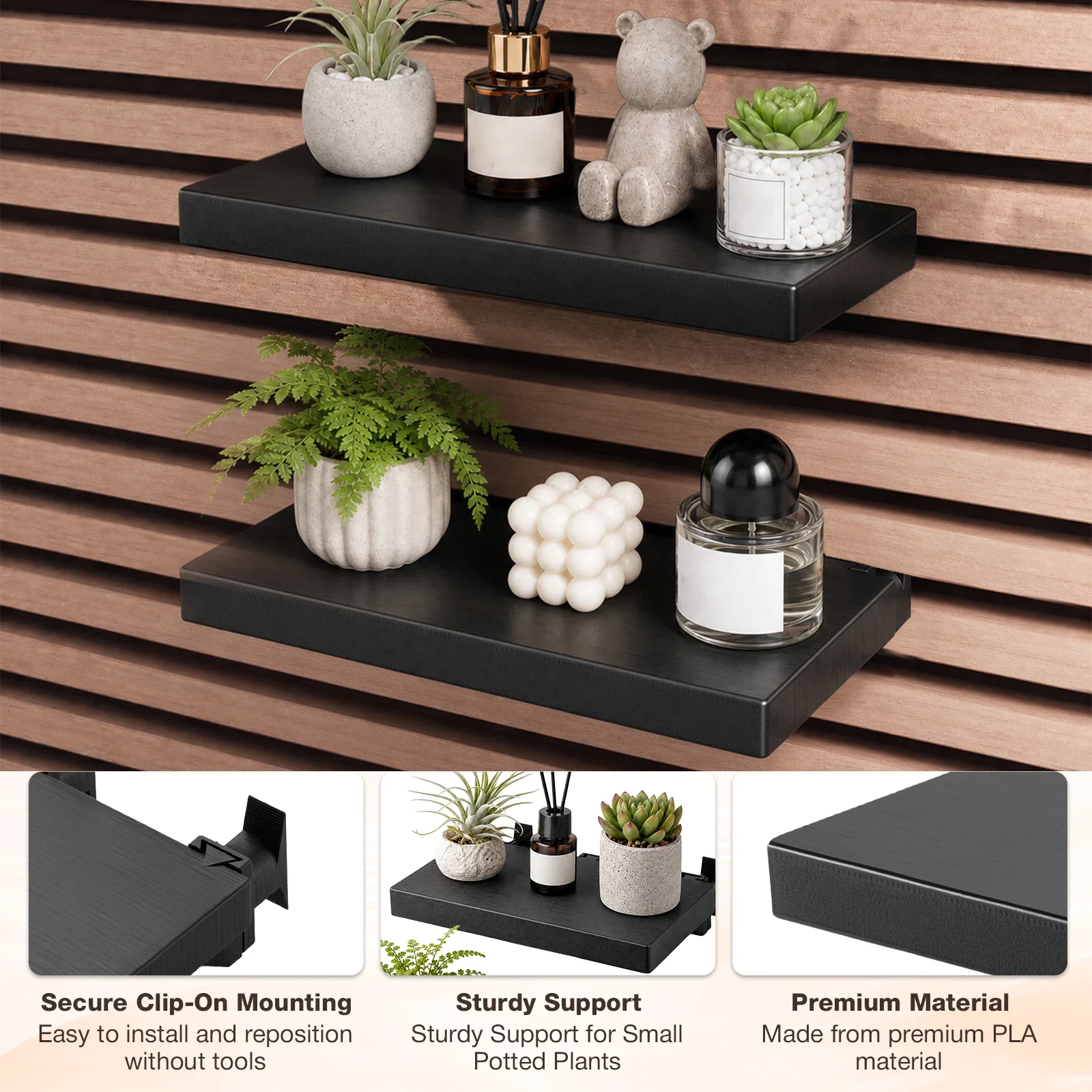 2 Pcs Soundproof Panel Bracket Without Drilling installation Acoustic Panel Holder Wall Panel Flower Pot Tray Decorative