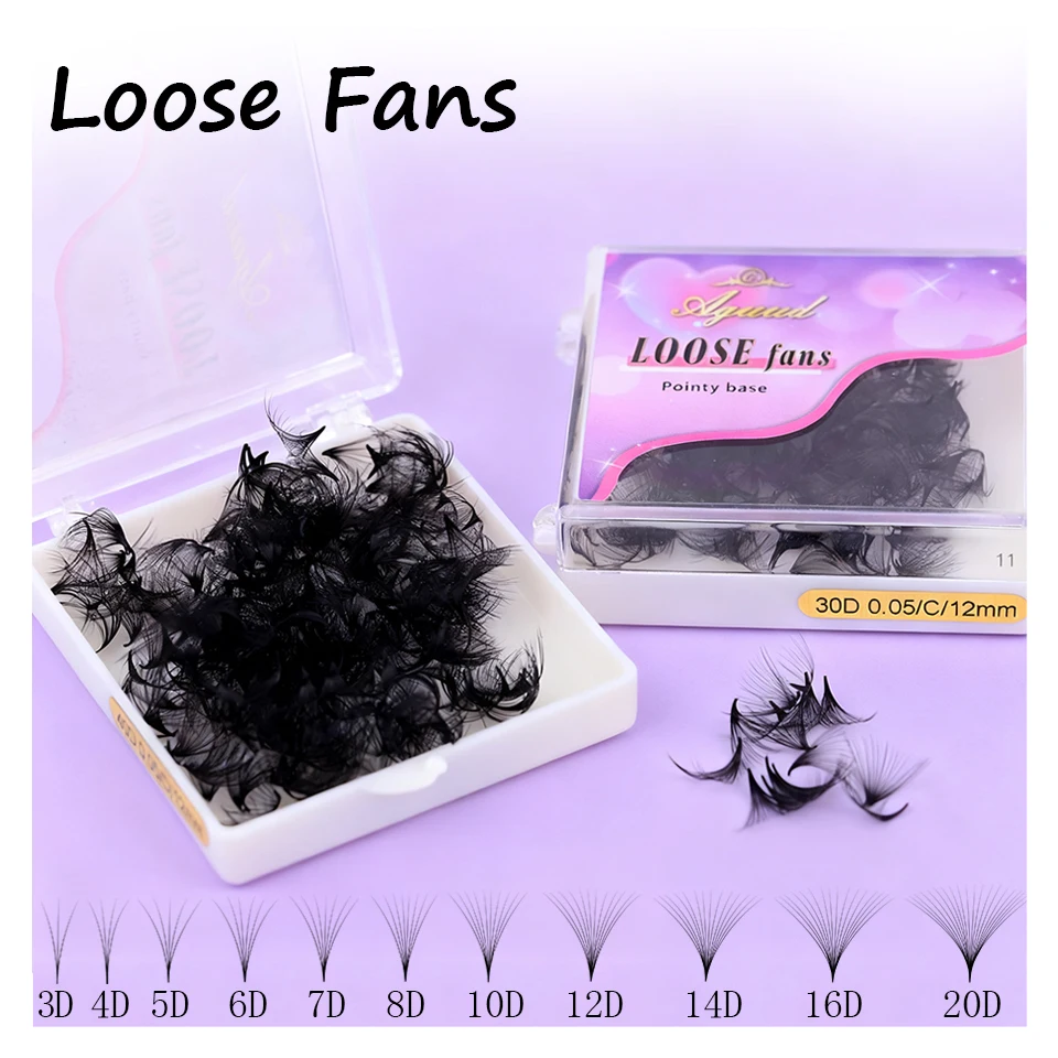 

Ресницы для ресниц AGUUD 100/300/500 Φ с узким стержнем, готовые ресницы для объема, тонкие заостренные ресницы, русские готовые ресницы для объема