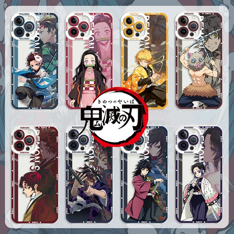 Cartoon Demon Slayer Clear Case For Realme 6 7 7i 8 8i 9 10 Pro Plus C11 C15 C20 C21 C21Y C31 C35 C55 GT Neo 2 Pro 5 SE Cover