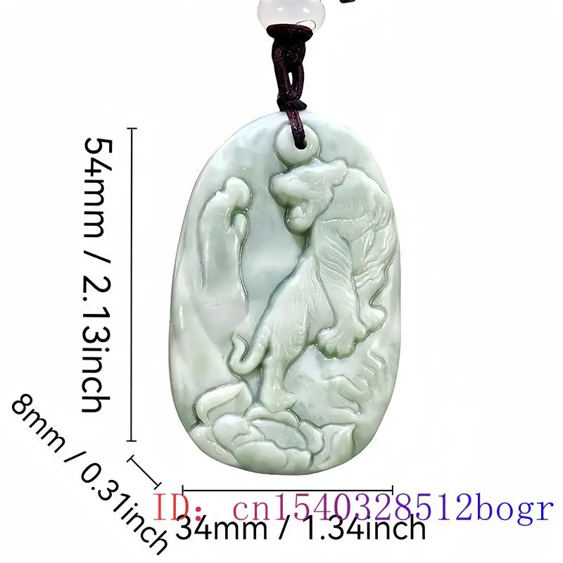 Green Real Natural Jade Tiger Pendant Necklace Gift Designer Gifts for Women Men Talismans Stone Amulet Carved Jewelry Charm