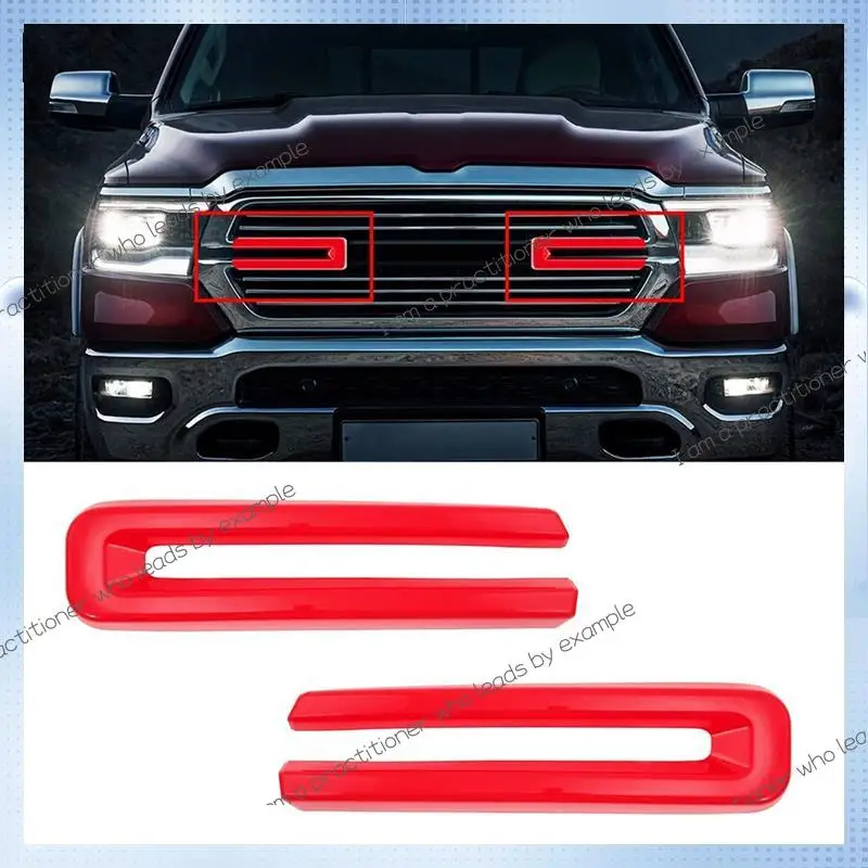 

1Pair Car Front Racing Grille Trim Cove For Dodge Ram 1500 2500 3500 4500 2018-2021 Center Mesh Insert Decoration Replacement
