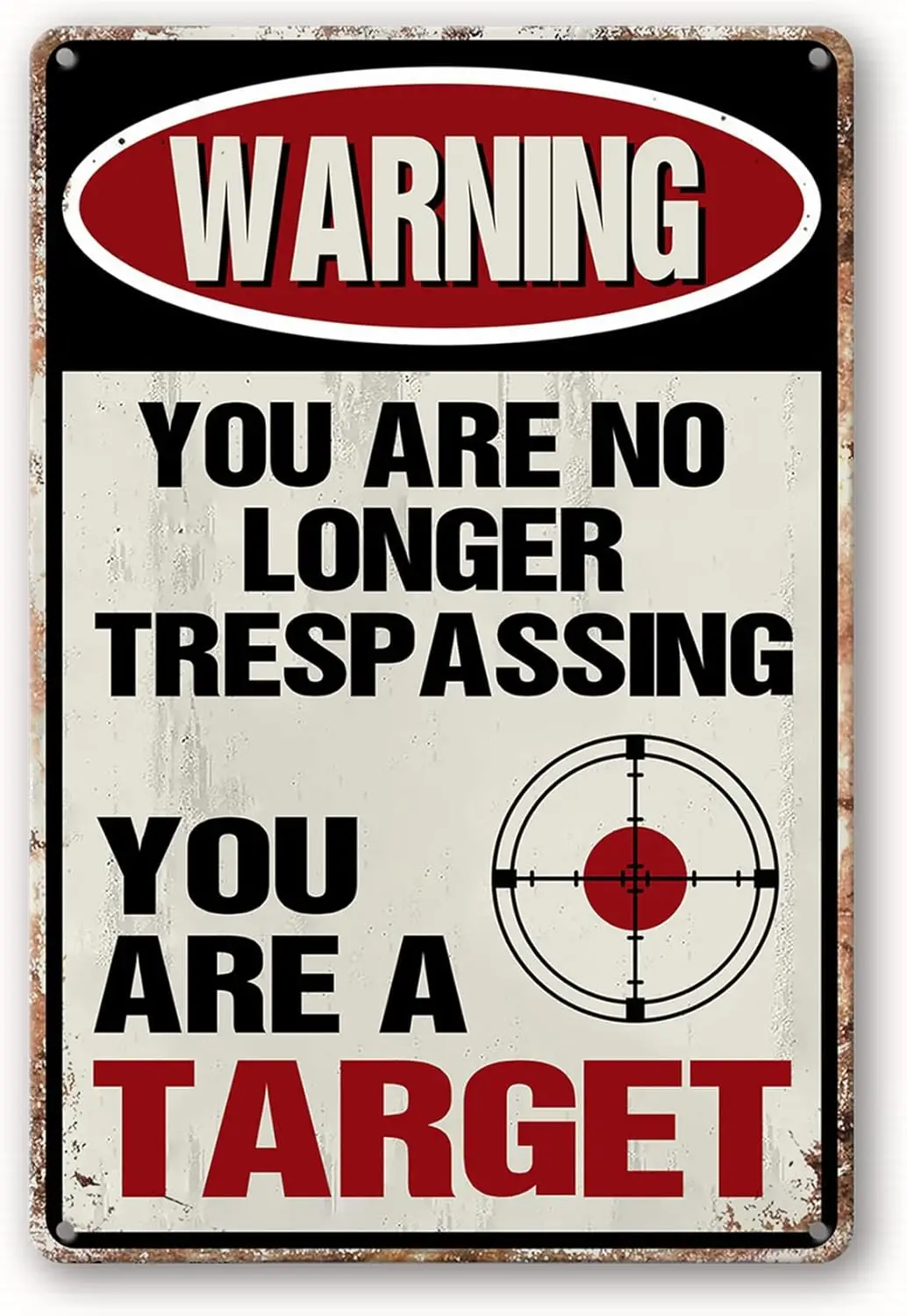 

Funny No Trespassing Metal Warning Tin Sign, Yard Garage Wall Decor 8x12 Inches