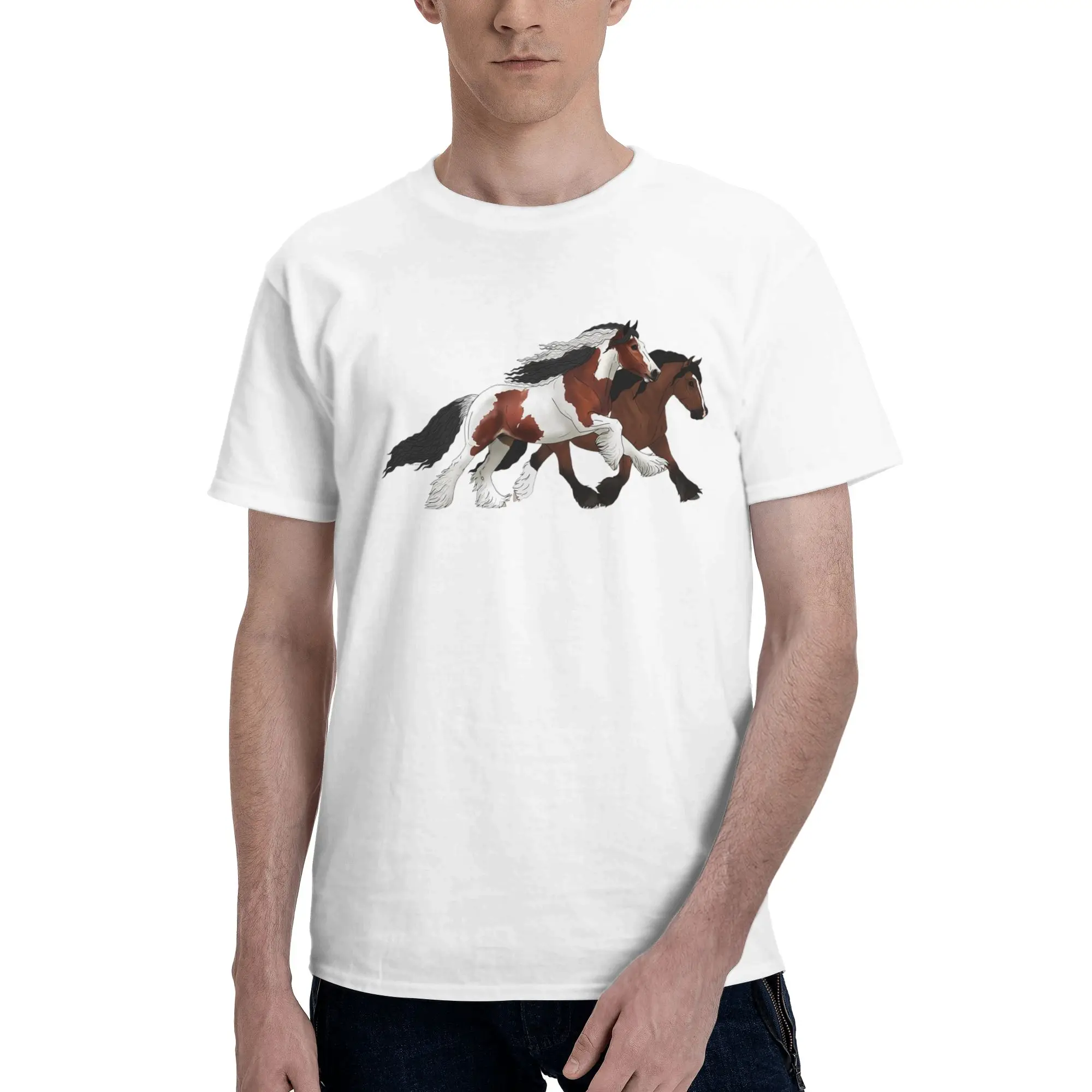 

Футболка Bay Gypsy Vanners из 100% хлопка, мужские забавные футболки, мужские футболки с круглым вырезом и коротким рукавом, S-6XL