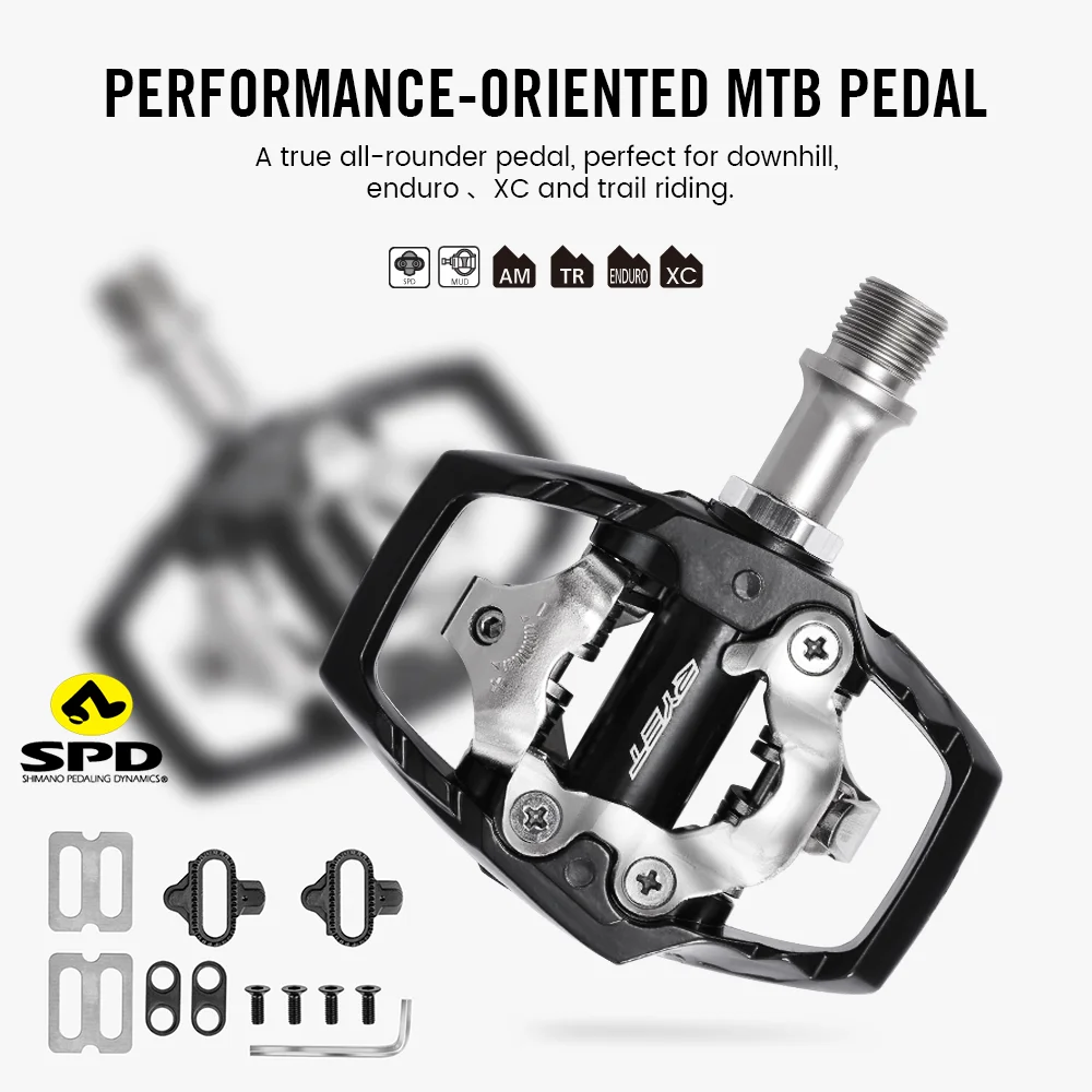 Newest Bike Pedals MTB Aluminum Self-locking with Clips Doubleside Clipless Footboard Platform SPD Ultralight Bicycle Parts M101