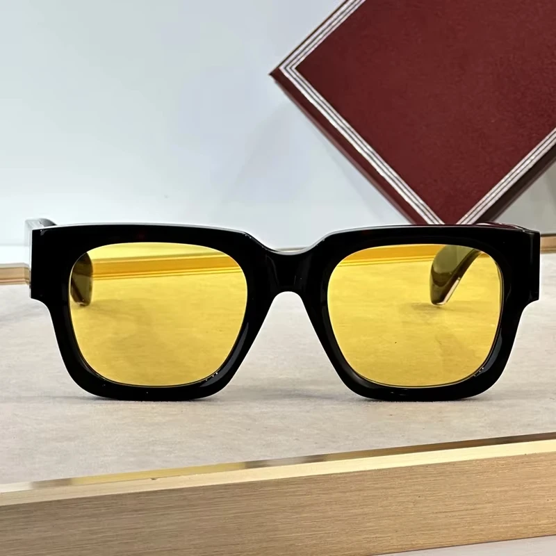 Enzo JMM Ins Style High Street Classical Square Thick Acetate Sunglasses Uv400 Photochromic Men Vintage Eyeglasses with Case