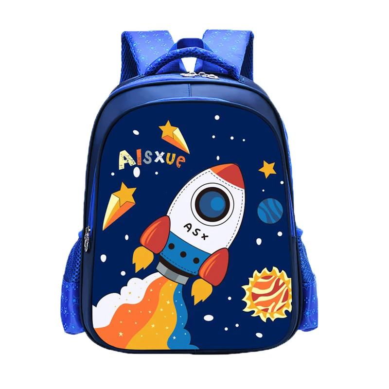 Kindergarten Primary Bookbag Blue Children Backpack Rocket Launch Boy Kid School Bag Student Waterproof Baby Boy Backapck