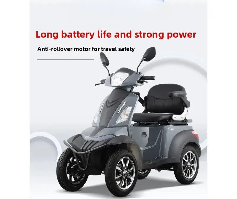 For Elderly Electric Four Wheel Scooter Adult Leisure Disabled Household Battery Car