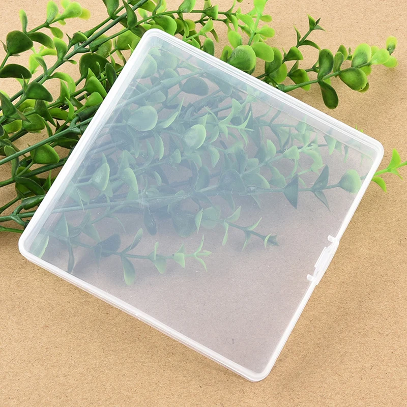 Mini Plastic Box Square Transparent Packing Box Dustproof Durable ID Card Parts Storage Box