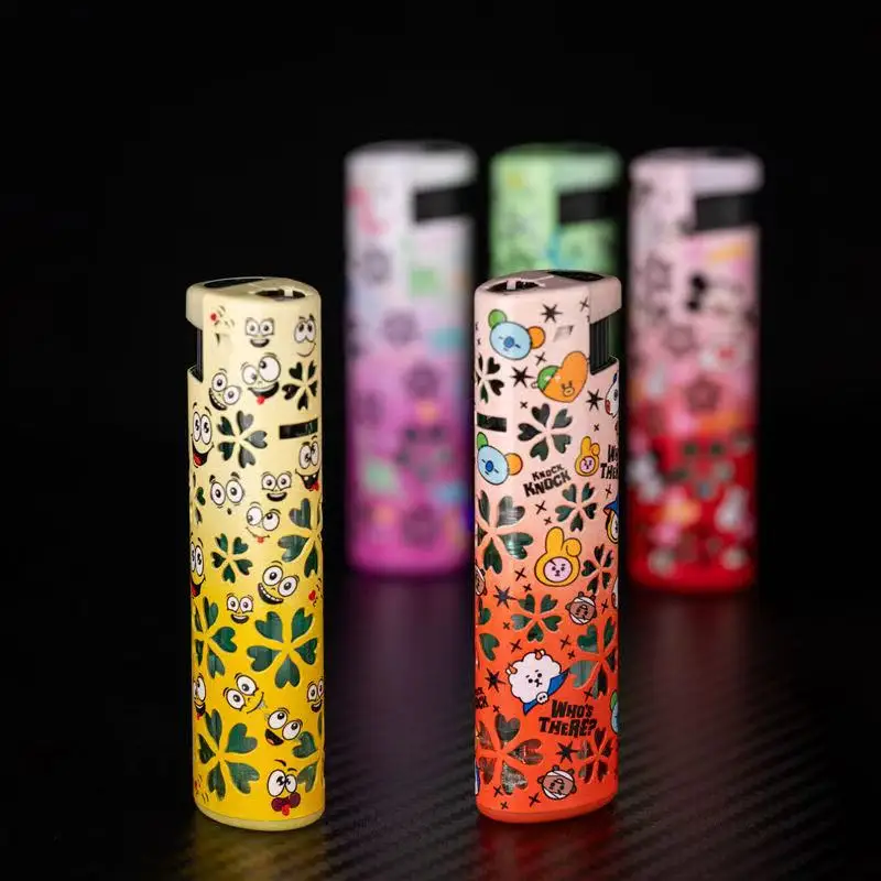 New Blue Flame Direct Charging Blue Flame Inflatable Lighter, Colorful Luminous Lighter, Cigarette Accessories, Men's Gift